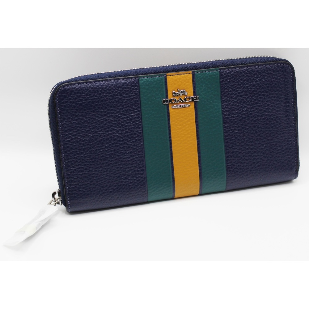 NWOT Coach Varsity Stripe zippered wallet